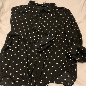 Polka dot Button up Cropped shirt
